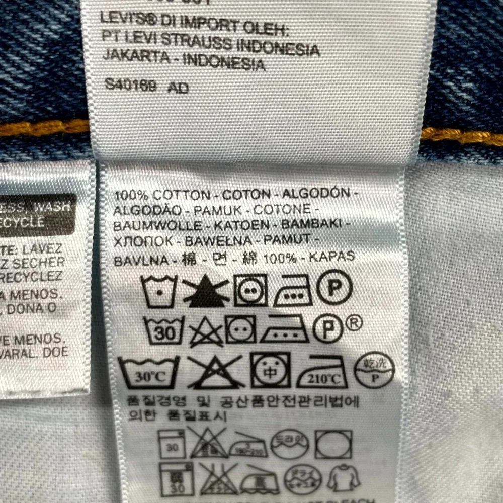 Levi's 505 Jeans Mens 37x30.5* Blue Denim‎ Grunge Skate Academia Preppy Workwear